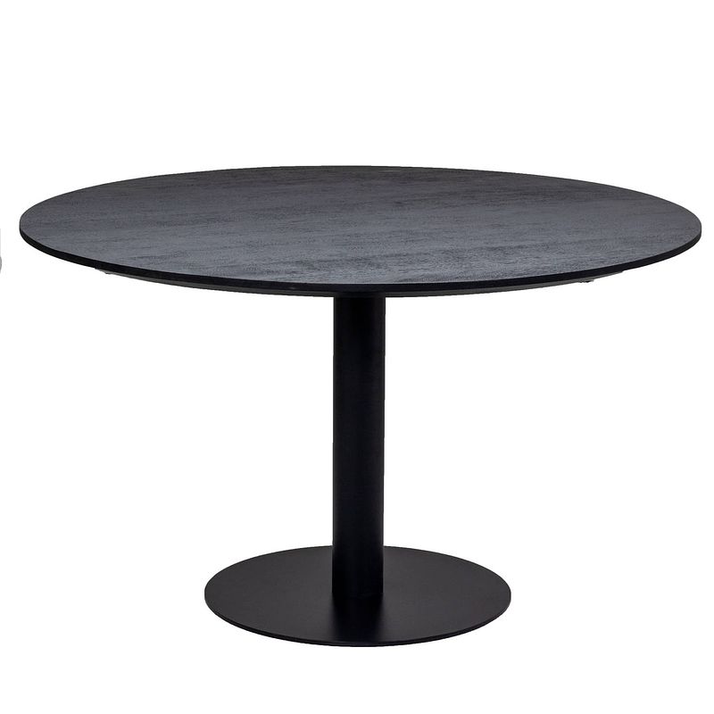 Foto van Giga meubel eettafel rond - zwart - ø130cm - eettafel parijs