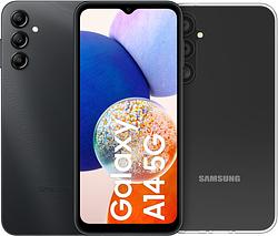 Foto van Samsung galaxy a14 64gb zwart 5g + bluebuilt back cover transparant