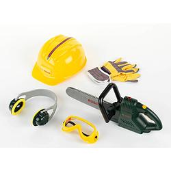 Foto van Bosch speelgoed kettingzaag met veiligheids--accessoires