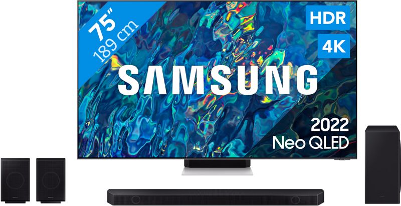 Foto van Samsung neo qled 75qn95b (2022) + soundbar