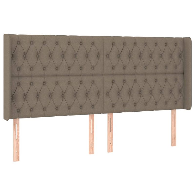 Foto van The living store hoofdbord - 183 x 16 x 118/128 cm - taupe