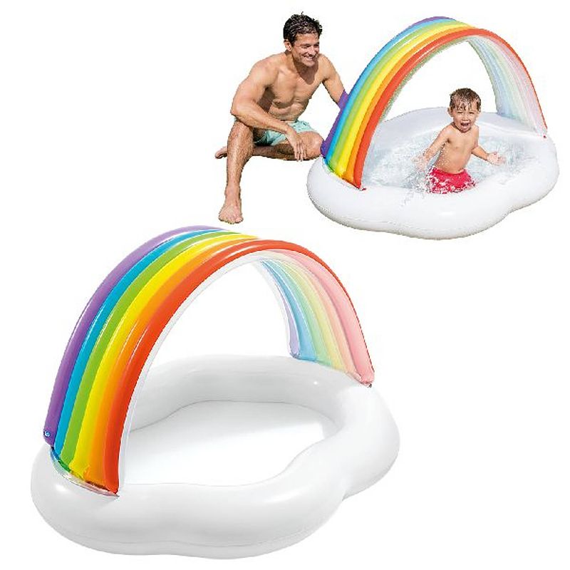 Foto van Intex babybadje rainbow cloud 142 x 119 x 84 cm