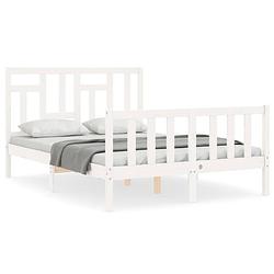 Foto van The living store bedframe - massief grenenhout - 195.5 x 125.5 x 100 cm - 120 x 190 cm