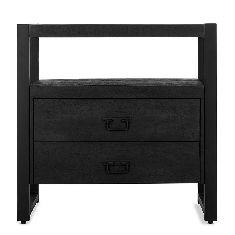 Foto van Benoa britt 2 drawer cabinet black 80 cm