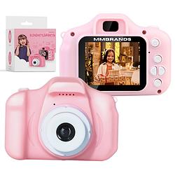 Foto van Mm brands kindercamera - kids camera - speelgoed fototoestel voor kinderen - digitaal - incl. 32gb sd-kaart - roze