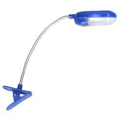Foto van Led leeslamp met klem - blauw - 25 cm - incl. batterijen - klemlampen