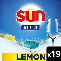 Foto van Sun allin 1 vaatwastabletten citroen 19 tabletten aanbieding bij jumbo | 2+3 gratis