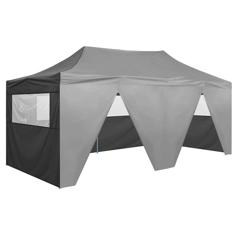 Foto van Vidaxl partytent met 4 zijwanden inklapbaar 3x6 m staal antraciet