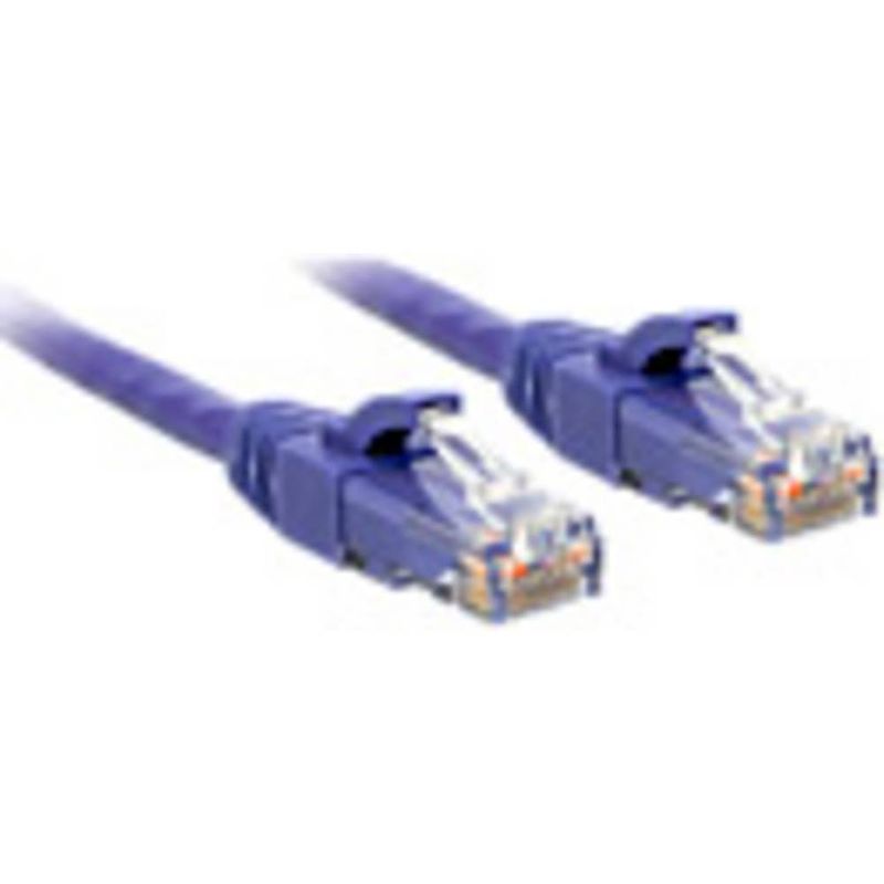 Foto van Lindy 48127 rj45 netwerkkabel, patchkabel cat 6 u/utp 10.00 m violet 1 stuk(s)