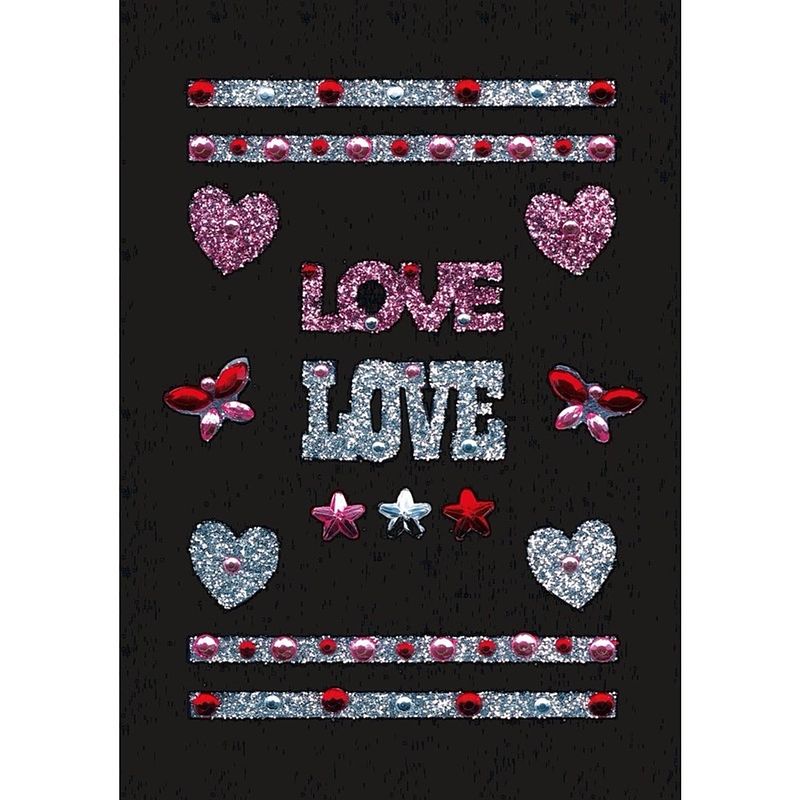 Foto van Stickers love met strass steentjes - stickers