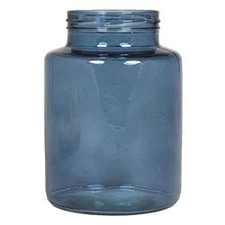 Foto van Bloemenvaas - blauw/transparant glas - h20 x d14.5 cm - vazen