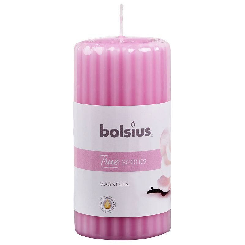 Foto van Bolsius geurkaars true scents magnolia 12 cm wax roze