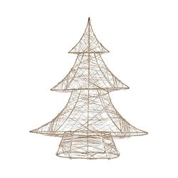 Foto van Ecd germany led-deco kerstboom met 30 warm witte led'ss, 40 cm hoog, metaal, goud, kerstboom met verlichting & timer