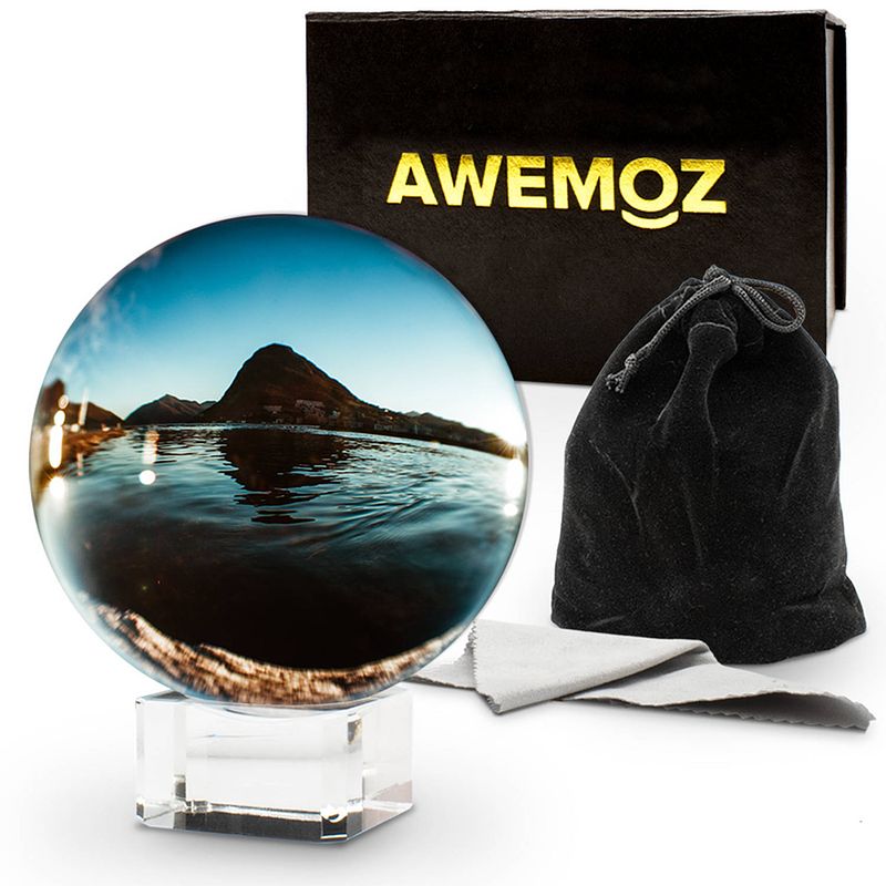 Foto van Awemoz kristallen foto bol set - ø10 cm - lensball fotografie bal - glazen bol - lensbal - fotobol - incl. opbergdoos