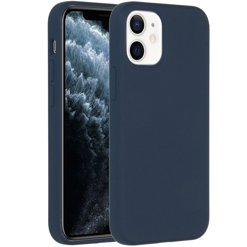 Foto van Accezz liquid silicone backcover iphone 12 mini telefoonhoesje blauw