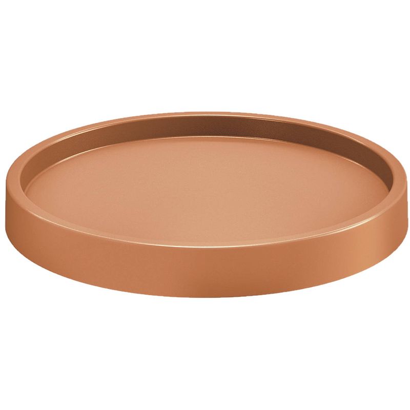 Foto van Planten trolley/multiroller rond terracotta kunststof 35 cm - planten onderzetter