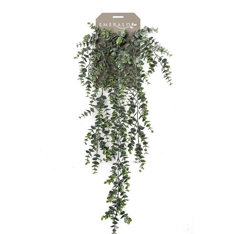 Foto van Kunstplant groene eucalyptus hangplant/tak 75 cm - kunstplanten