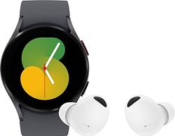 Foto van Samsung galaxy watch5 zwart 40mm + samsung buds2 pro wit