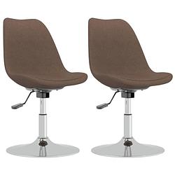 Foto van The living store eetkamerstoelen - dichte stof - verstelbaar - taupe- 49x45x(81-93)cm