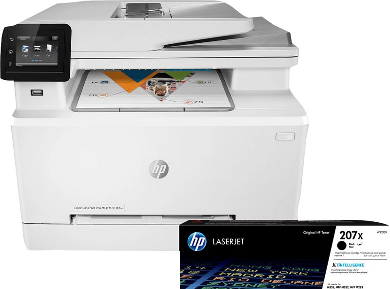 Foto van Hp color laserjet pro m283fdw mfp + 1 extra zwarte toner