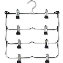 Foto van 1x luxe broekhangers/rokhangers kledinghangers voor 4 broeken/rokken 36 cm - kledinghangers