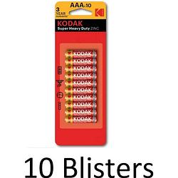 Foto van 100 stuks(10 blisters a 10 st) kodak zinc super heavy duty aaa