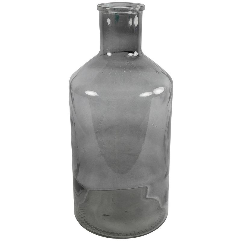 Foto van Countryfield vaas - smoke grijs - transparant glas - xxl fles vorm - d24 x h52 cm - vazen