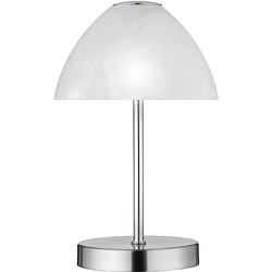 Foto van Led tafellamp - tafelverlichting - trion quno - 2w - warm wit 3000k - rond - mat nikkel - aluminium