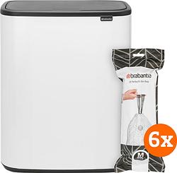 Foto van Brabantia bo touch bin 60 liter white + vuilniszakken (120 stuks)