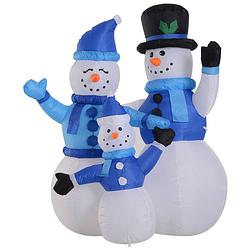 Foto van Opblaasbare sneeuwman - sneeuwman - sneeuwpop - familie - kerstversiering - kerst - kerstverlichting buiten - kerstve...