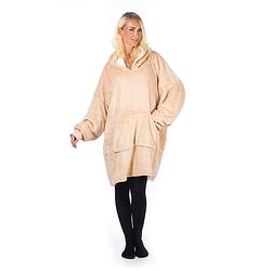 Foto van Homevero - comfort blanket - hoodie plaid - beige