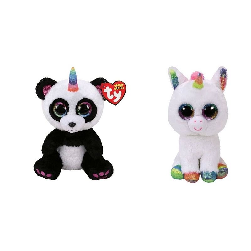 Foto van Ty - knuffel - beanie boo's - paris panda & pixy unicorn