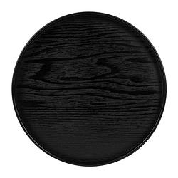 Foto van Quvio houten dienblad rond - zwart - maat s (24 cm)