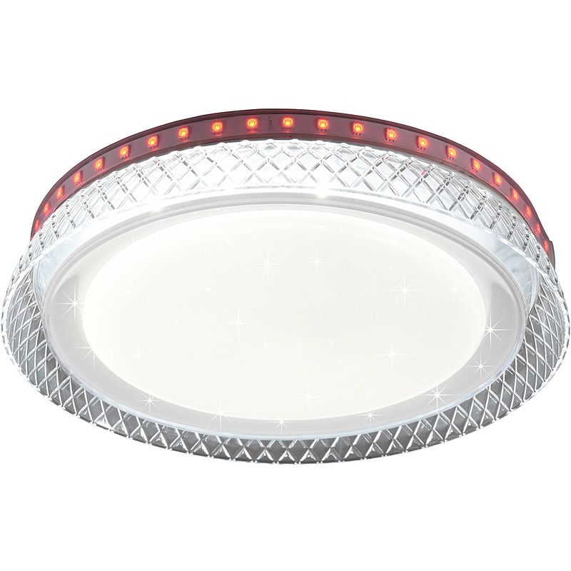 Foto van Led plafondlamp - plafondverlichting - trion otrivo - 15w - aanpasbare kleur - rond - mat wit - kunststof