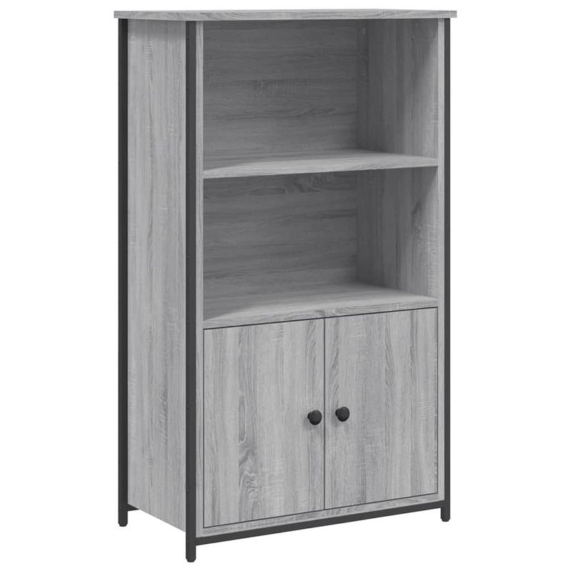 Foto van Hoge kast 62x32x103,5 cm bewerkt hout grijs sonoma eikenkleurig