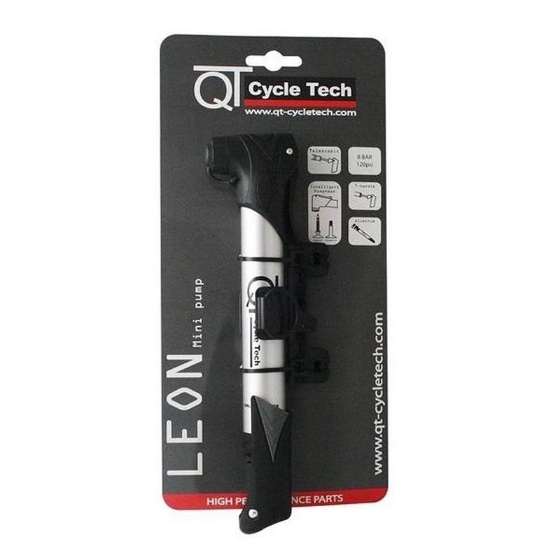 Foto van Cycle tech mini-fietspomp leon av/fv 23 cm zilver/zwart