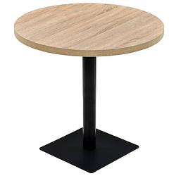 Foto van Vidaxl bistrotafel rond 80x75 cm mdf en staal eikenkleur