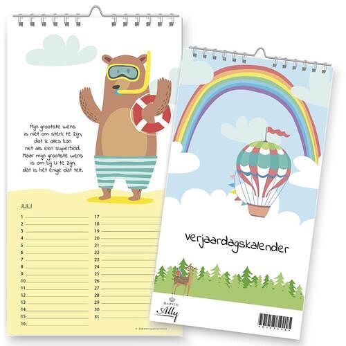 Foto van Verjaardagskalender kinderliedjes - paperback (9789493206069)