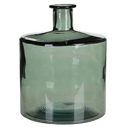 Foto van Fles vaas guan h26 x d21 cm groen gerecycled glas - vazen