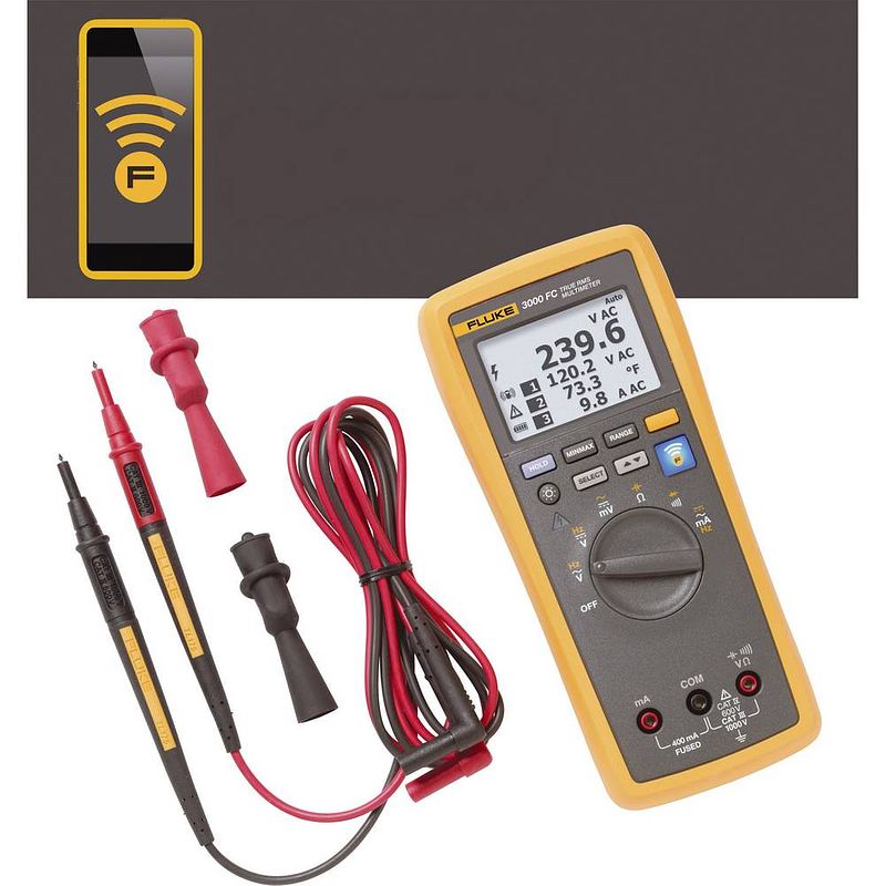 Foto van Fluke flk-3000 fc multimeter digitaal grafisch display, datalogger cat iii 1000 v, cat iv 600 v weergave (counts): 10000