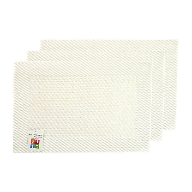 Foto van Placemats hampton - 6x - wit - pvc - 30 x 45 cm - placemats