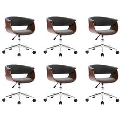 Foto van The living store draaibare eetkamerstoelen - set van 6 - grijs - 59.5 x 58 x (66 - 74) cm - ergonomisch design