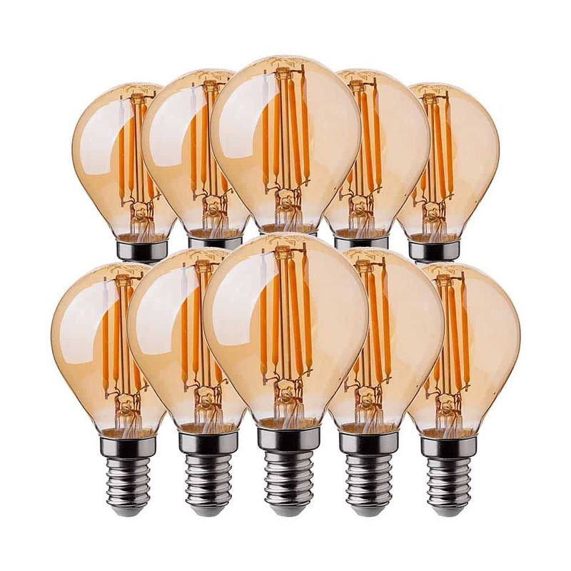 Foto van V-tac vt-1953 10-pack filament led lampen kogel - e14 - 4w - 350 lm -