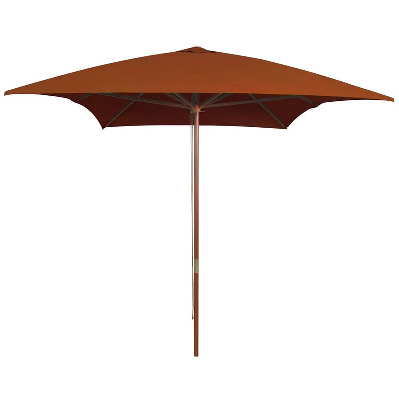 Foto van Vidaxl parasol met houten paal 200x300 cm terracottakleurig