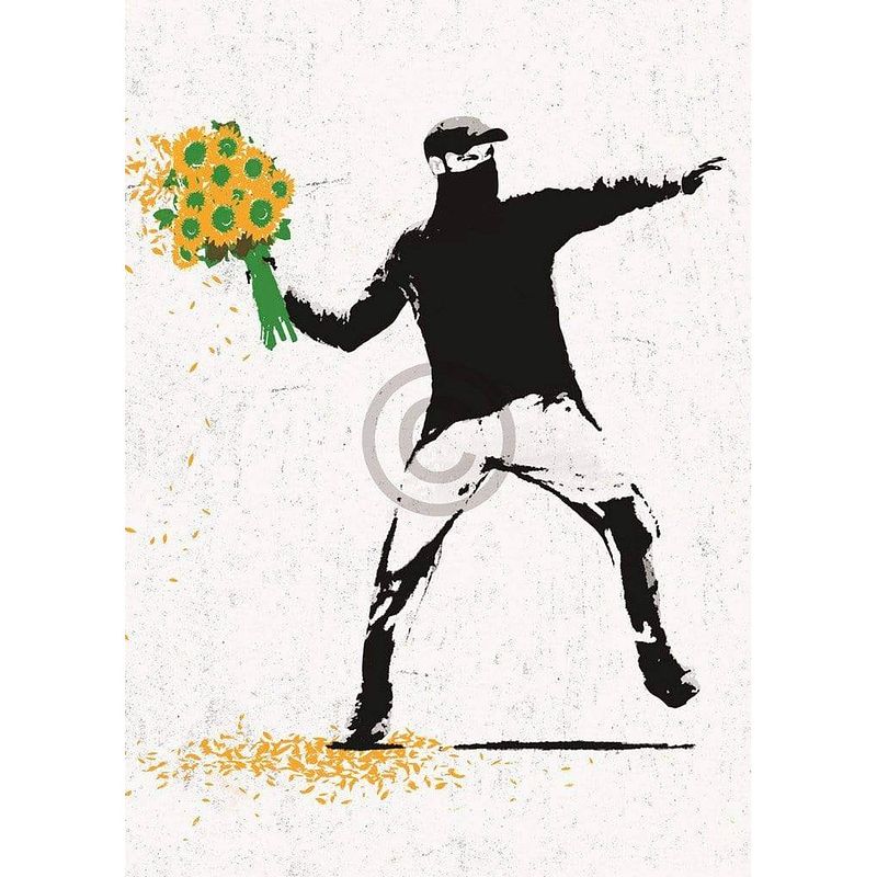 Foto van Edition street - flower thrower kunstdruk 50x70cm