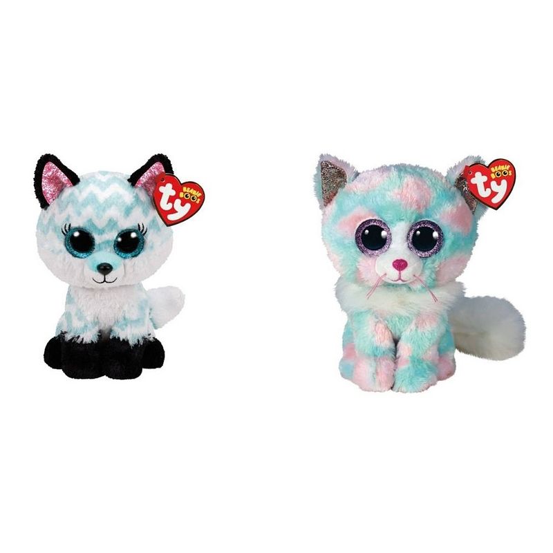 Foto van Ty - knuffel - beanie boo'ss - atlas fox & opal cat