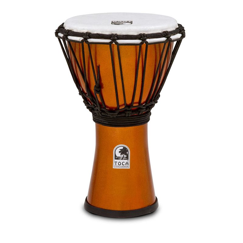 Foto van Toca tfcdj-7mo freestyle colorsound djembe 7 inch metaal-oranje