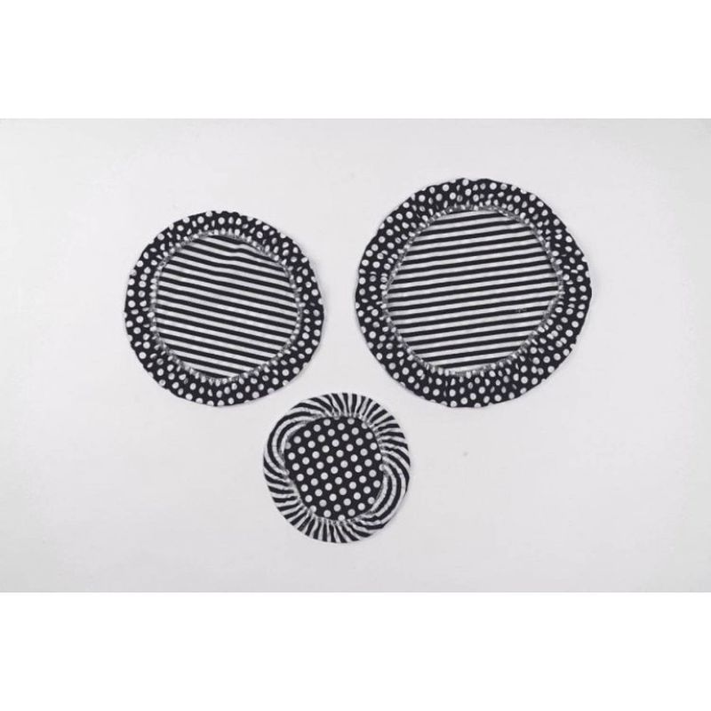 Foto van Bee'ss wax - schaal cover - gestreept - zwart - set van 3 stuks - bee'ss wax