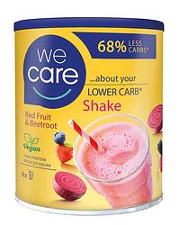 Foto van Wecare lower carb shake rood fruit & biet