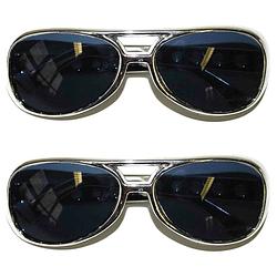 Foto van 2x stuks party/verkleed brillen - metallic zilver - verkleedbrillen